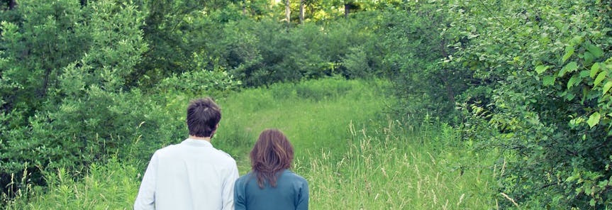 vermont marriage counseling couple in the woods crop