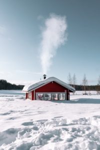 house in the snow