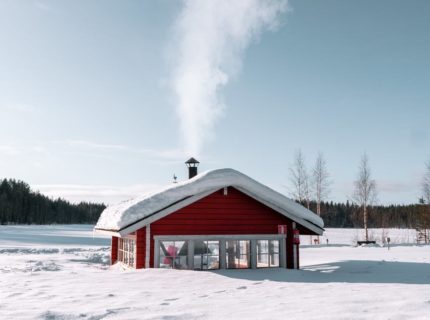 house in the snow